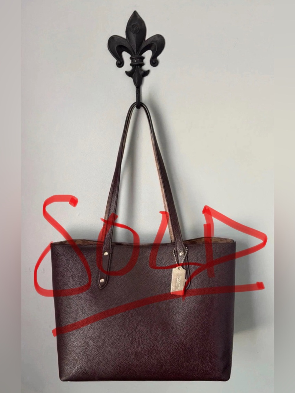 ❌❌SOLD ❌❌ COACH Central Tote w/ Signature Logo Canvas Blocking/ Brown Leather